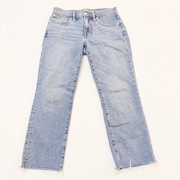 Madewell The Mid-Rise Perfect Vintage Jean Denim Raw Hem Size 24P - Picture 2 of 9
